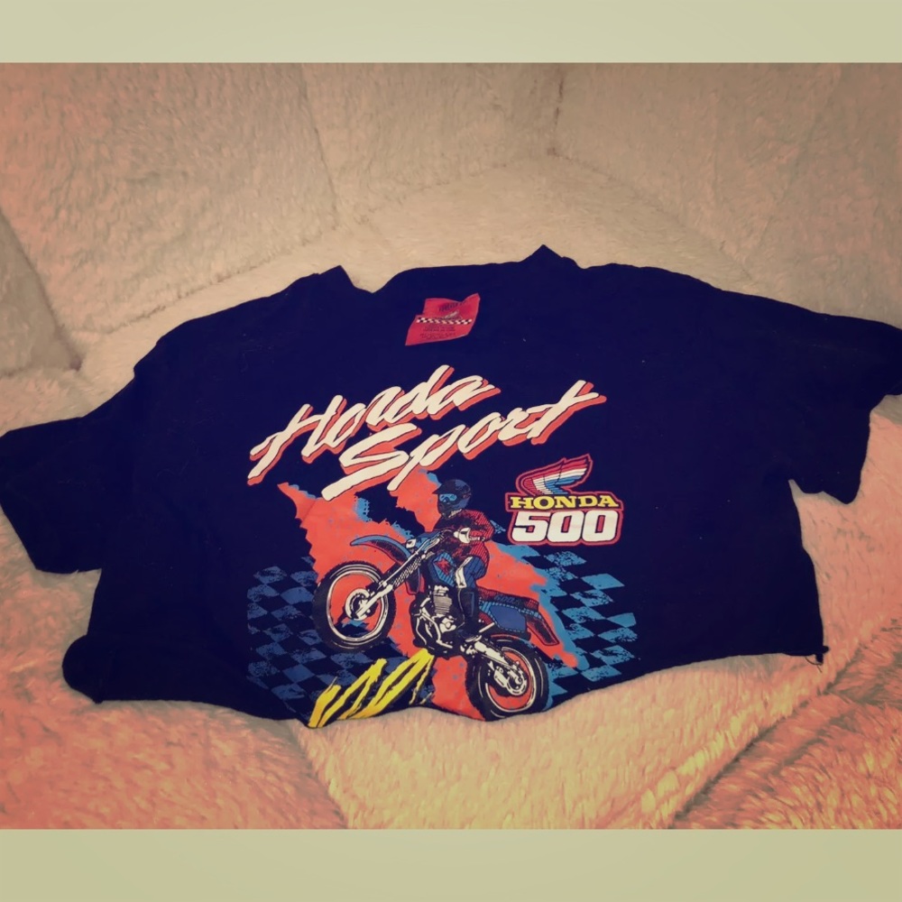 Forever 21 Honda Sport Racing Moto Cropped T Shirt